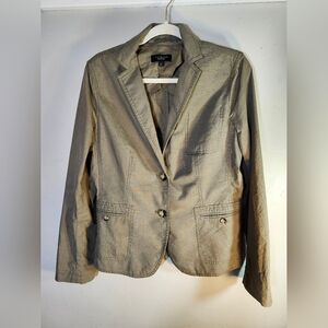 Talbots Army Green Green 100% Cotton Blazer 2 Pockets Sz 10/12